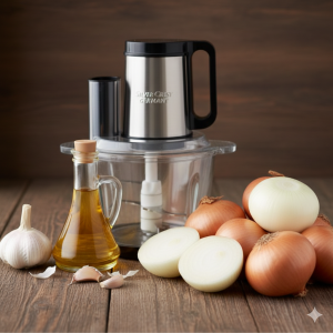 تهیه سیر و پیاز داغ مجلسی در حجم زیاد با خردکن