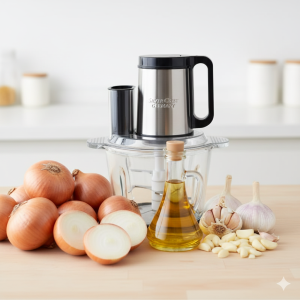 تهیه سیر و پیاز داغ مجلسی در حجم زیاد با خردکن